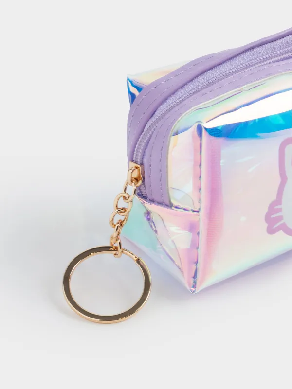 Салпыншақ-әмиян, 10х6 см, балаларға арналған, полиуретан, голография, Мысық, Cat, image-6