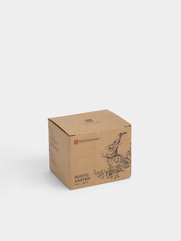 Кружка, 380 мл, Заяц с цветами, Rustic Easter, image-5