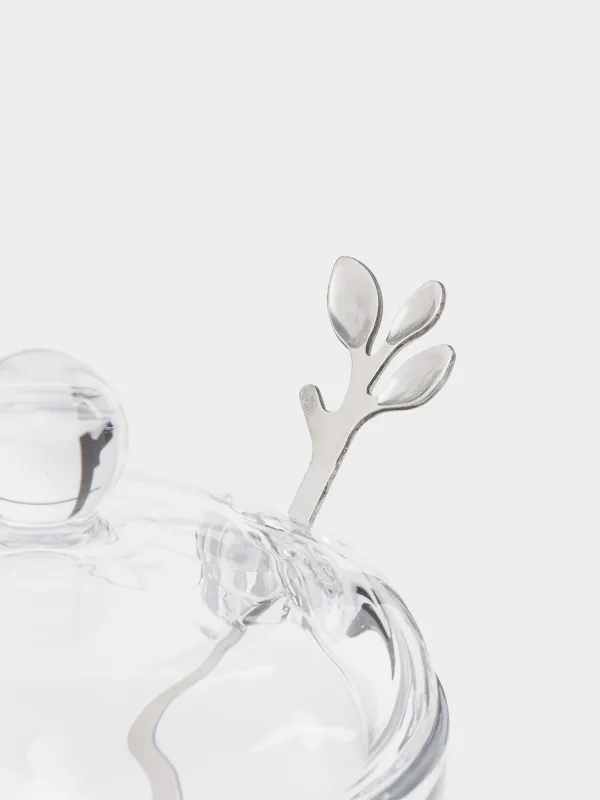 Сахарница, 11 см, 210 мл, с ложкой, стекло/сталь, Volo, image-2