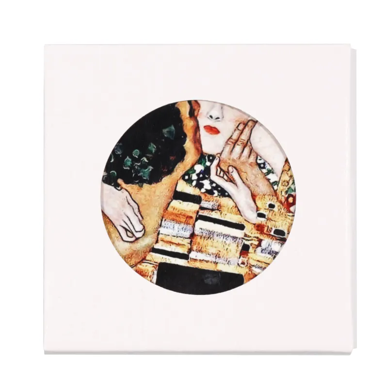 Шыныаяқ түпқоймасы, 11 см, керамика/тығын, дөңгелек, Климт, Сүйісу, Art сүйісу, image-1