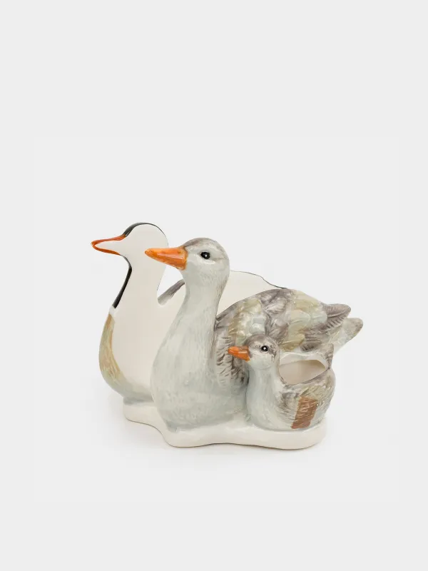 Салфетница, 15 см, с отделением для зубочисток, керамика D, Утки и утенок, Duck, image-1