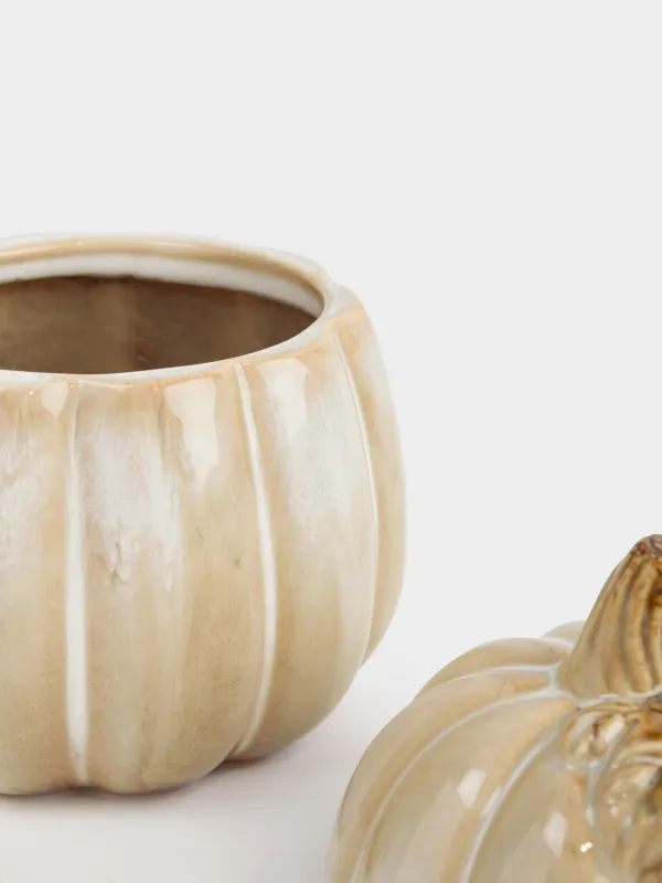 Сақтау ыдысы, 13х16 см, мл, керамика, сүтті-қоңыр, Асқабақ, Pumpkin велир, image-4