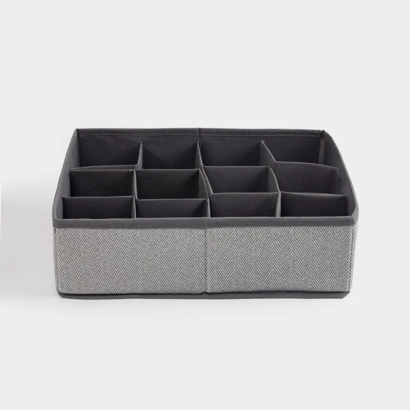 Органайзер-разделитель для ящиков, 32х24 см, 12 отд, текстиль, серый, Pedant new, image-2