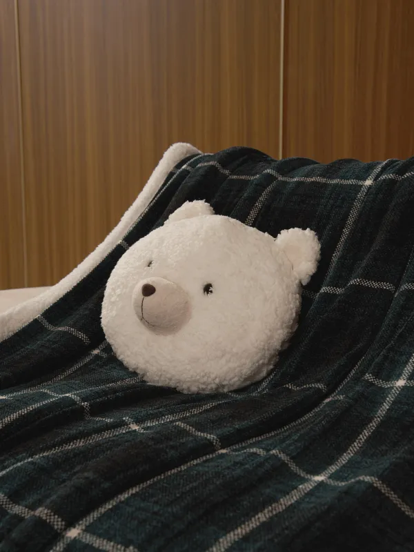 Сәндік жастық, 30х25 см, плюш, ақ, Аю, Bear, image-3