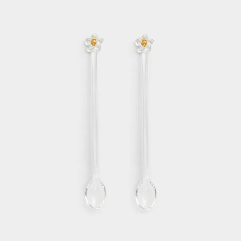 Ложка десертная, 17 см, 2 шт, стекло Б, Цветок, Bloome