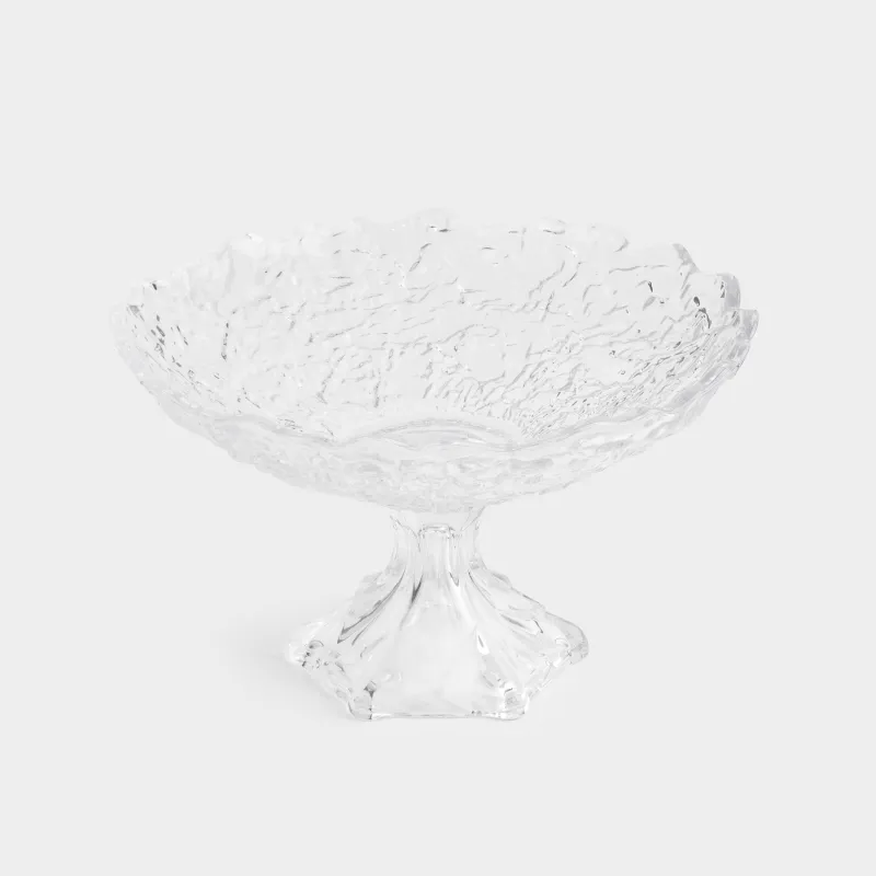 Жеміс вазасы, 30х19 см, аяқты, шыны Р, Frozen, image-1