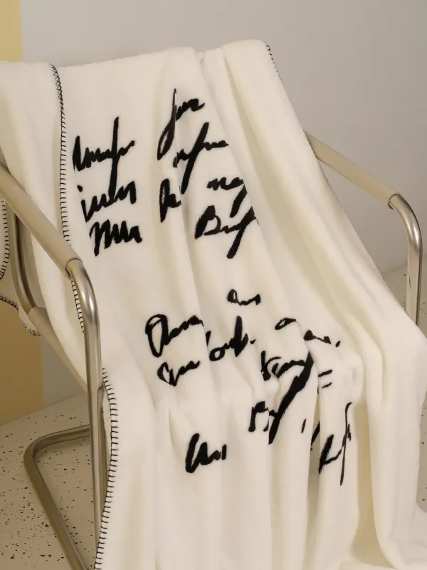 Жамылғы, 140х190 см, фланель, сүт түстес, Қара жиек, Flannel, image-5