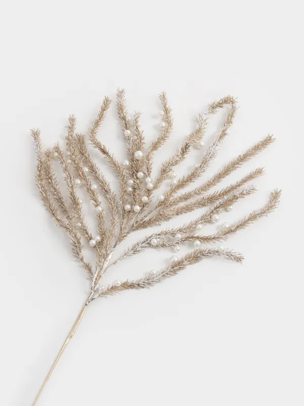 Ветка декоративная, 60 см, Золотистый амарант с бусинами, Amarant decor, image-3