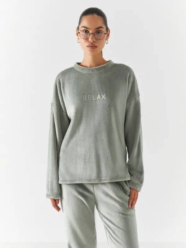 Әйелдер шалбары, үйге арналған, өлшемі S, флис, ашық жасыл, Isabelle, image-2