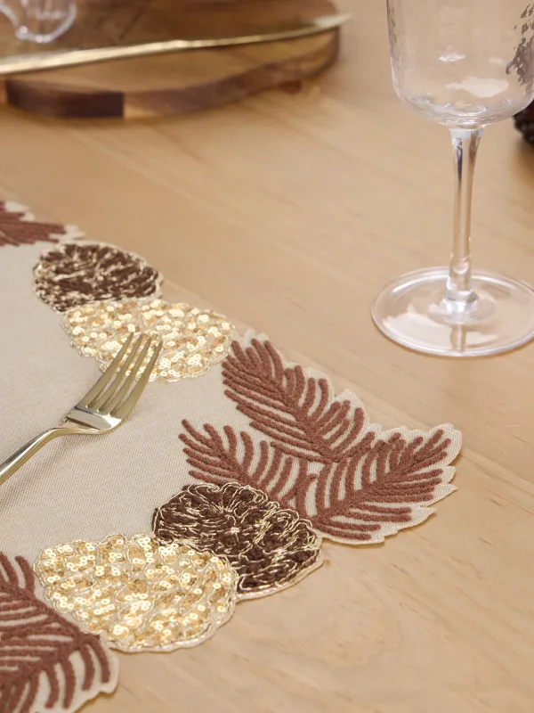 Аспаптарға арналған майлық, 30х45 см, полиэстер, сарғылт-қоңыр, Бұтақтардағы шырша бүршіктері, Conifers, image-2