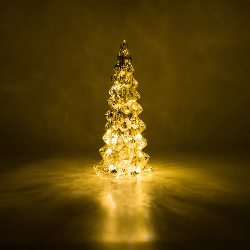 Мүсінше, жарықтандырылған, 25 см, шыны, күміс, Шырша, Patina, image-4