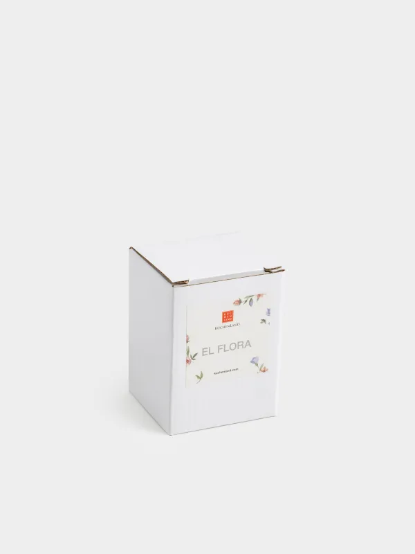 Майға немесе сірке суына арналған ыдыс, 340 мл, сабы бар, керамика/тығын, сүт түстес, Нәзік гүлдер, El flora, image-4