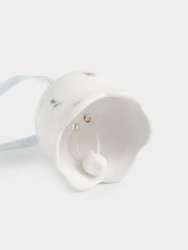 Подвеска декоративная, 5 см, с колокольчиком, фарфор P, молочная, Нежные цветы, El flora, image-2