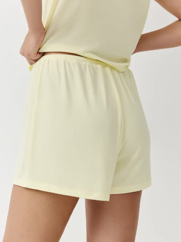 Әйелдер шорттары, үйге арналған, өлшемі S, вискоза/эластан К, сары, Nirla, image-3