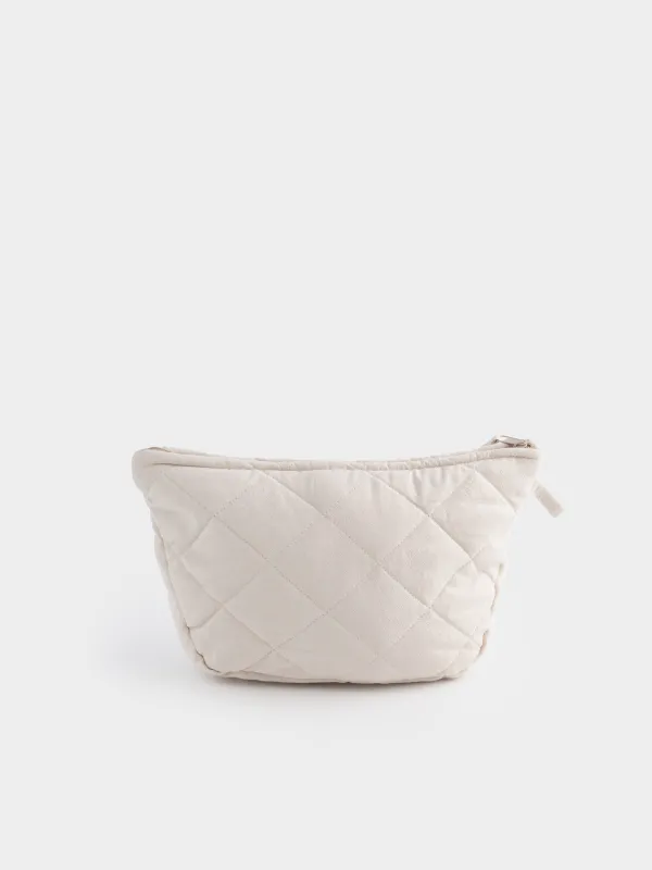 Косметикалық сөмке, 32х18 см, сырылған, мақта, сарғылт-қоңыр, Stitch cotton, image-4