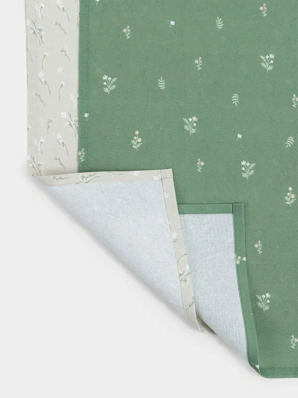 Полотенце кухонное, 40х60 см, 2 шт, хлопок, зеленое/серо-бежевое, Цветы, Meadow tiny, image-3