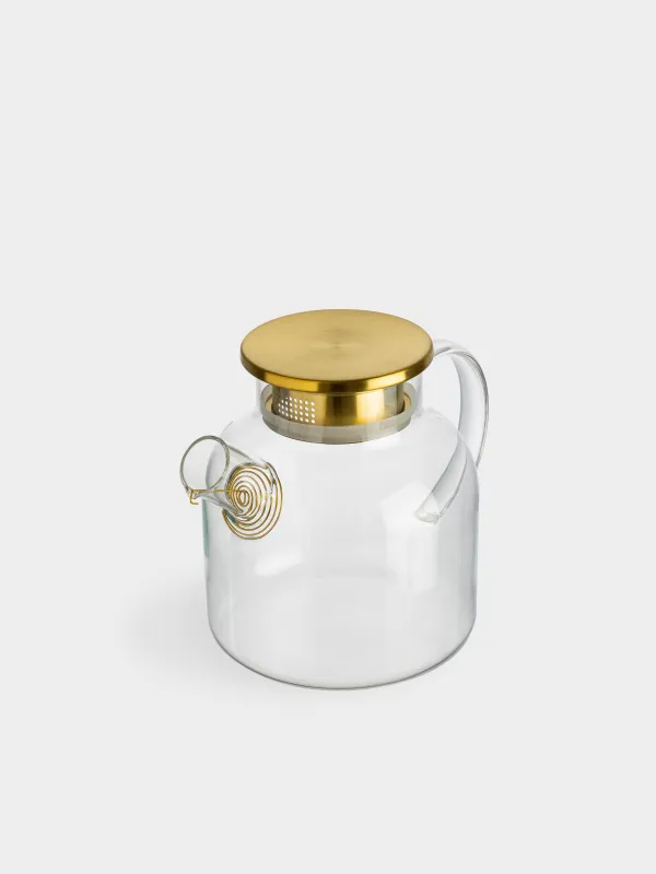 Чайник заварочный, 1,2 л, стекло Б/сталь, золотистый, Classic gold, image-4