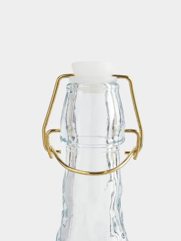 Майға немесе сірке суына арналған бөтелке, 900 мл, қысқышы бар, шыны Р/металл, Ripply, image-2