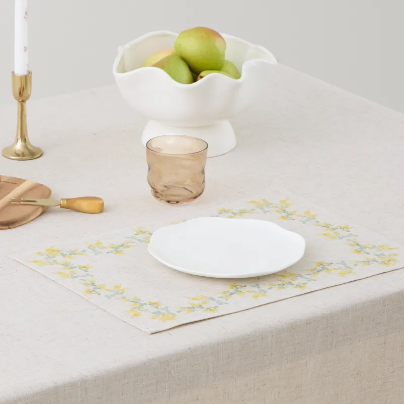 Аспаптарға арналған майлық, 30х45 см, полиэстер/зығыр, тікбұрышты, сарғылт-қоңыр, Мимоза, Mimosa flowers