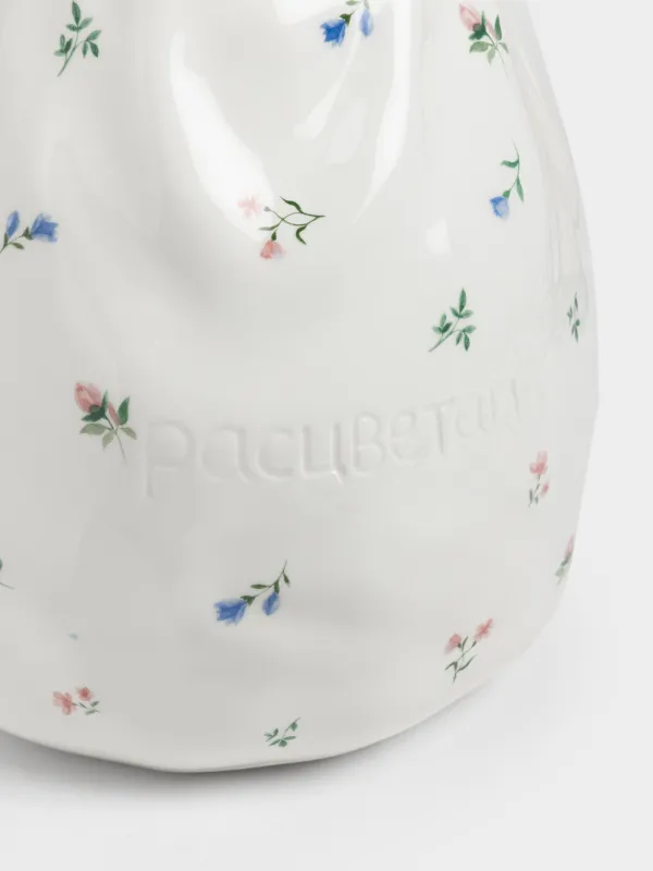 Гүл вазасы, 24 см, керамика, сүт түстес, Нәзік гүлдер, El flora, image-3