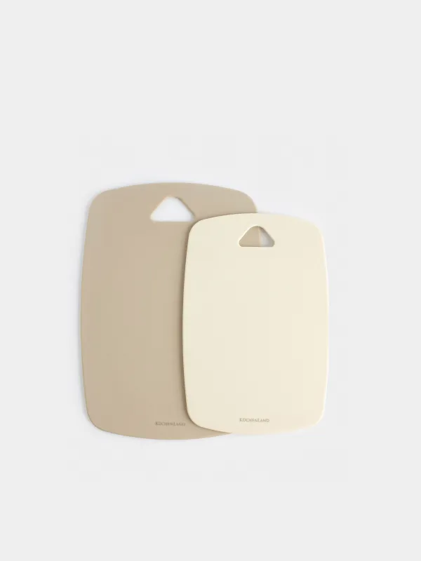 Кесу тақтасы, 30/35 см, 2 дана, пластик, сүт / сұр-қоңыр, жұмсақ ас үй, image-0