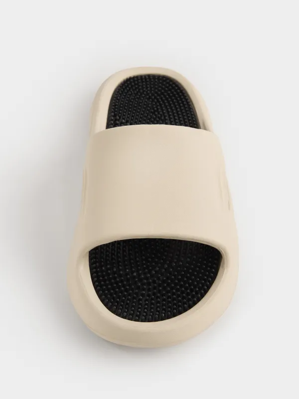 Ерлер тәпішкелері, өлшемі 42-43, EVA, сүт түстес және қара, Bouncy, image-3