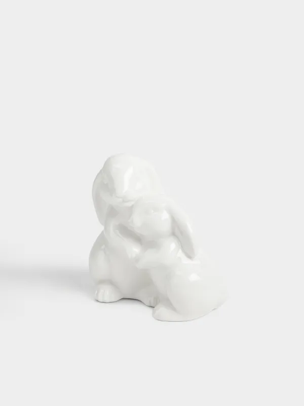 Статуэтка с подсветкой, 13 см, фарфор P, молочная, Кролики, Easter, image-1