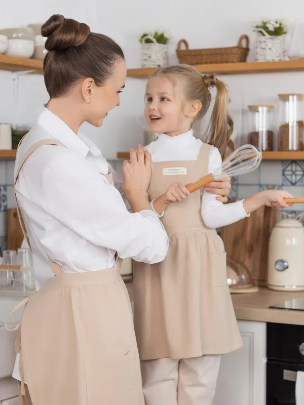 Фартук-платье детский, 57х56 см, хлопок, бежевый, Vintage kitchen, image-5