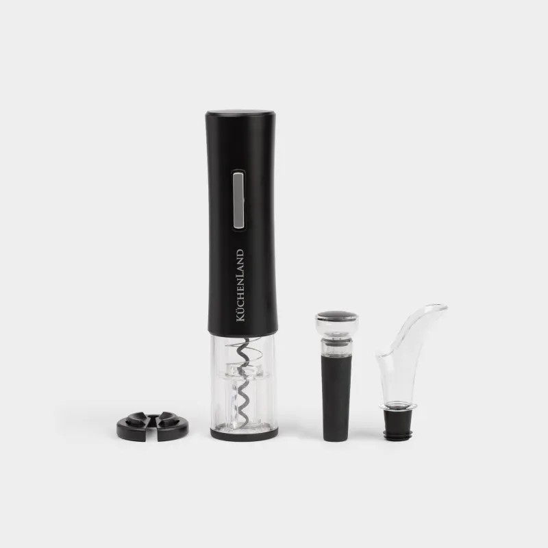 Шарап жинағы, 4pr, вакуумдық тығынмен, пластик/Болат, жарықдиодты W, қара, бар