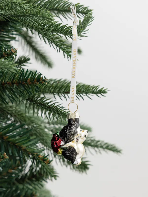 Игрушка елочная, 4 см, стекло, с блестками, бронзовая, Ежик с клубникой, Figure christmas, image-2