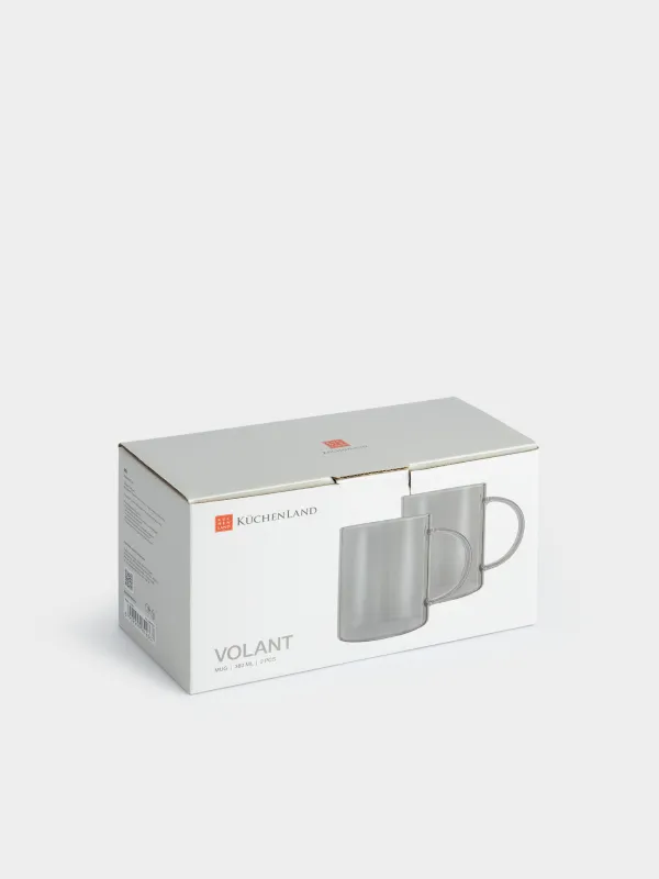 Саптыаяқ, 380 мл, 2 дана, шыны B, сұр, Volant, image-4