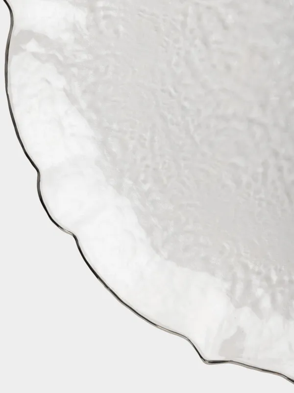 Қойылмалы тәрелке, 33 см, шыны, күміс жиегі бар, Nautilus silver, image-1