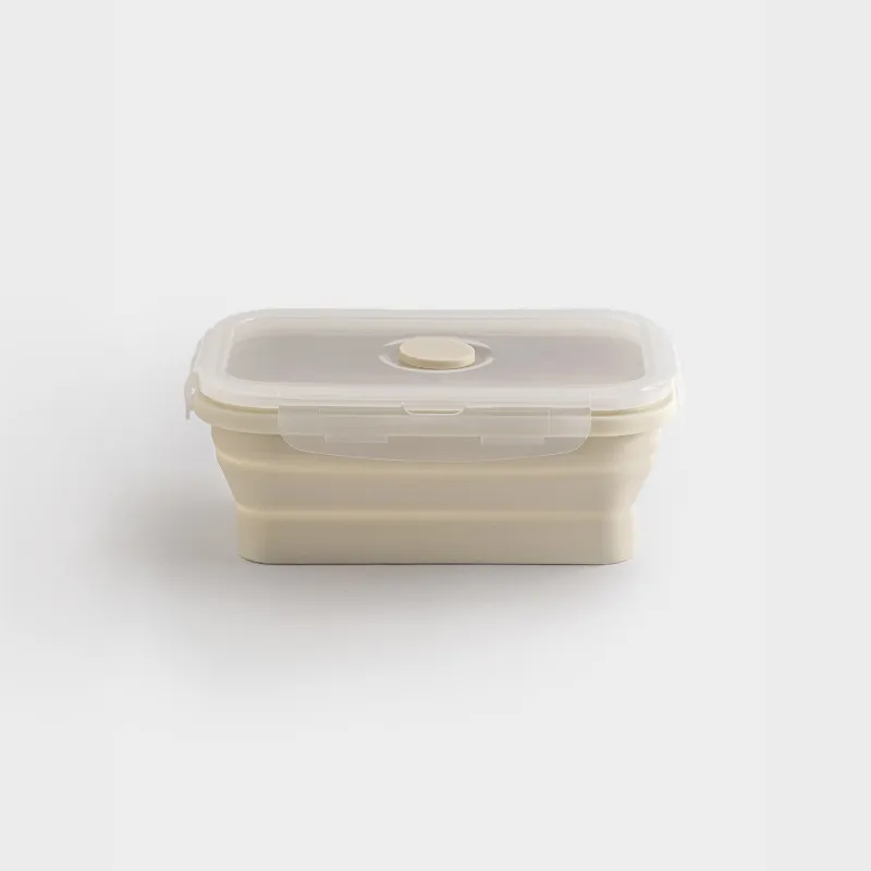 Контейнер, 540 мл, жиналмалы, кыстырғышпен, силикон/пластик, сарғылт, Portable