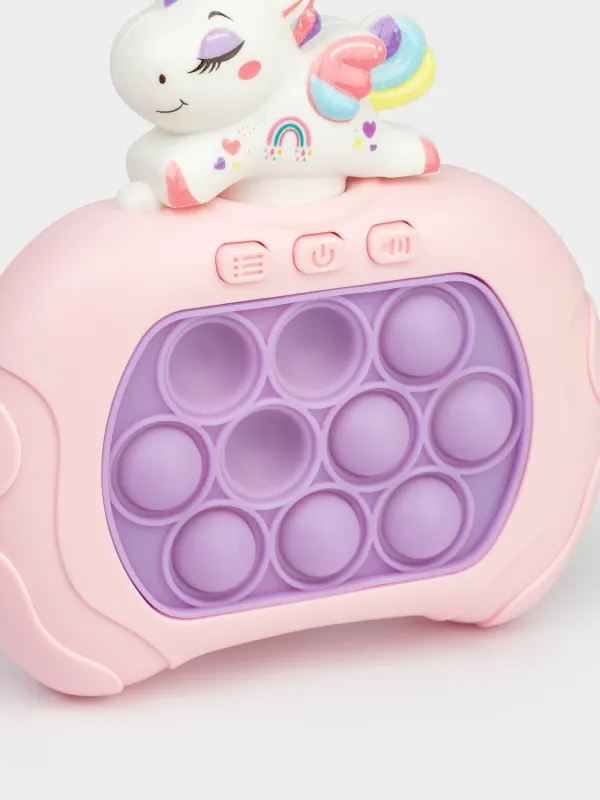 Дамытушы ойыншық, антистресс, 12х14 см, электронды, пластик, қызғылт, Бірмүйіз, Unicorn, image-3