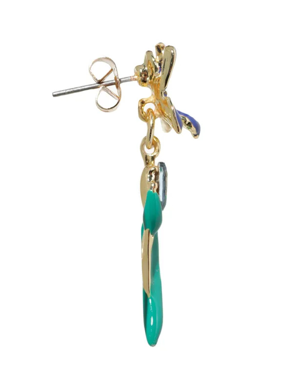 Серьги-пусеты, 1/3 см, 2 шт, металл/акрил, фиолетовые, Ирисы, Iris garden , image-1