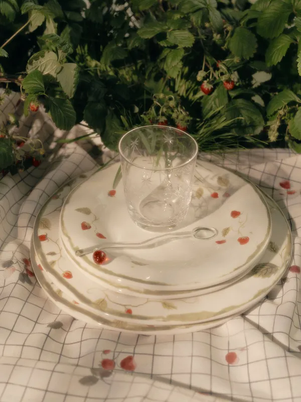 Түскі ас тәрелкесі, 28 см, керамика, ақ, Құлпынай, Strawberry crumple, image-6