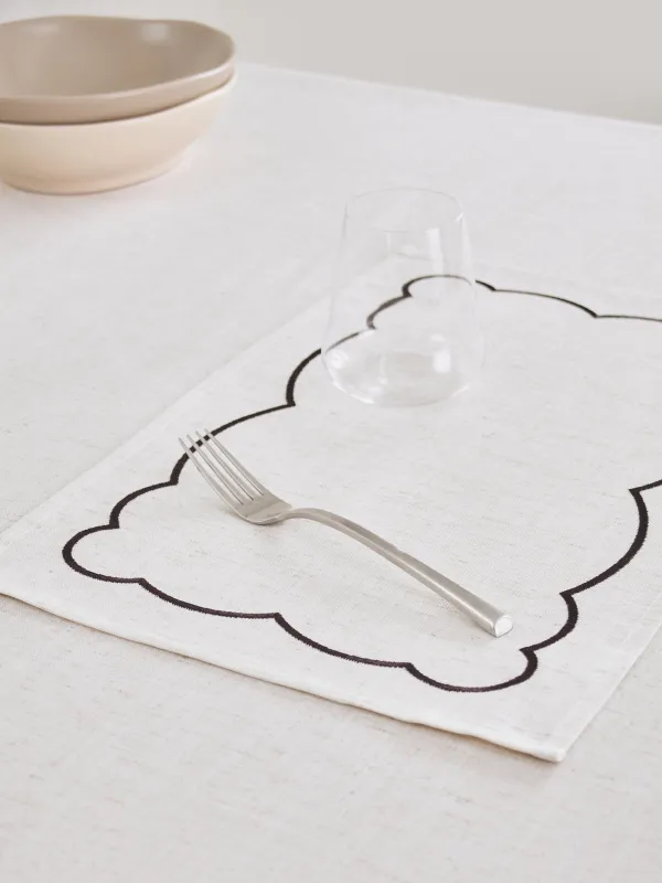 Салфетка под приборы, 30х45 см, полиэстер/лен, прямоугольная, бежевый меланж, Винтаж, Melange outline, image-3