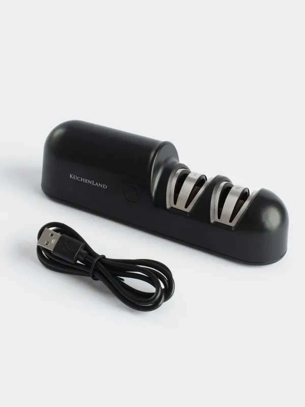 Пышақ қайрау, 19 см, қайраудың екі кезеңі, электр, пластик / керамика, қара, Liberica, image-3