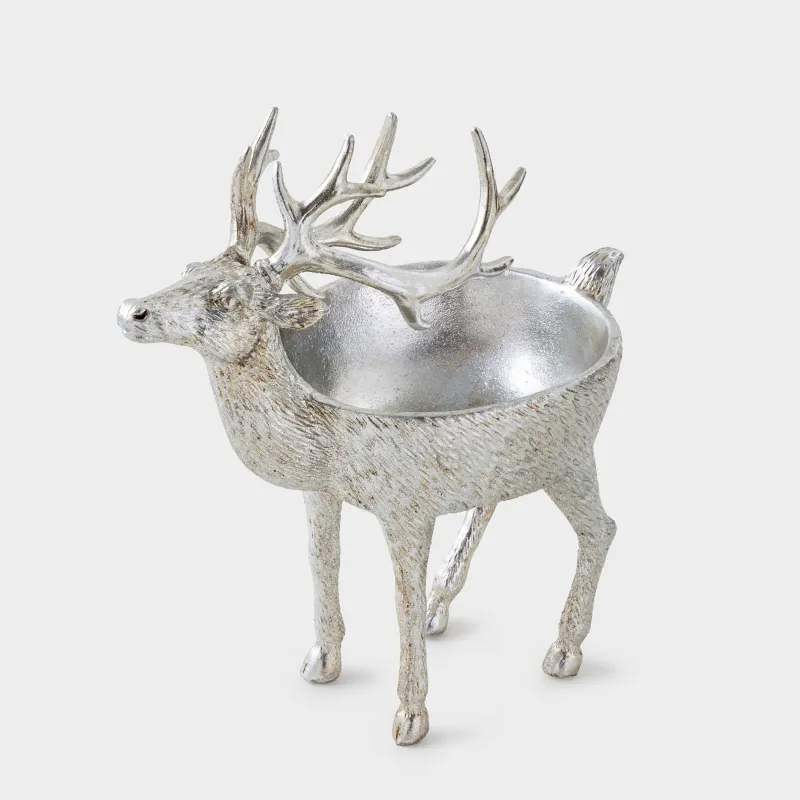 Конфетница, 25x14x27 см, полирезин, серебристо-коричневая, Олень, Deer