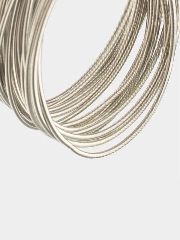 Білезіктер жинағы, 8 см, 12 дана, металл, күміс, сақиналар, зергерлік бұйымдар, image-4