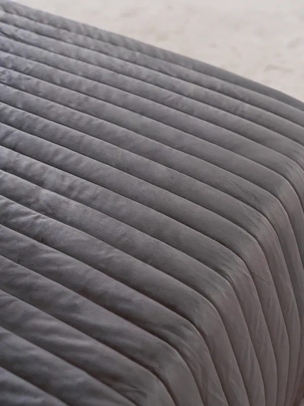 Төсек жапқыш, 220х240 см, сырылған, барқыт/микрофибра, сұр, Stitch velvet, image-3