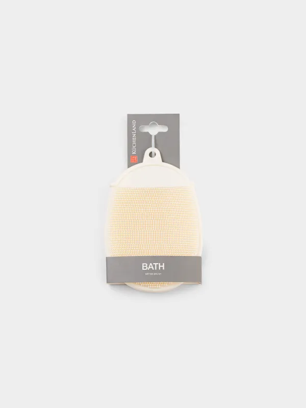 Щетка-варежка для мытья тела, молочная, Bath, image-4