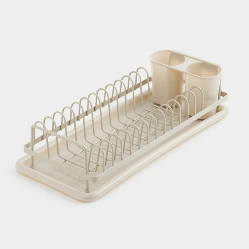 Сушилка для посуды, 42х17 см, с поддоном, металл/пластик, бежевая, Beige style