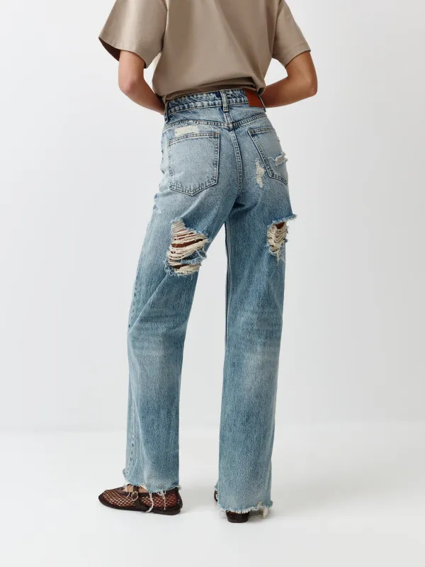 Әйелдер джинс шалбары, өлшемі 42, биік, мақта, ашық көк, Rochelle, image-3