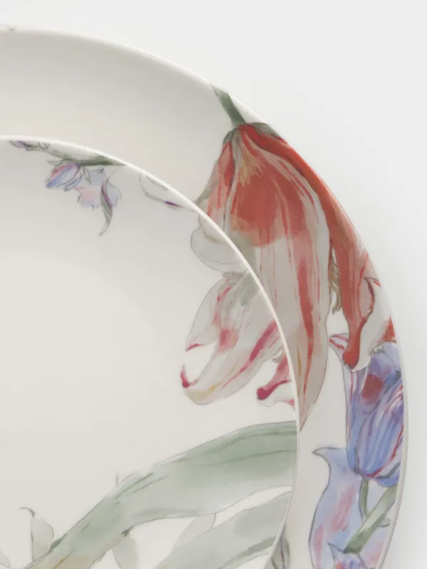 Сервиз обеденный, 6 перс, 18 пр, фарфор P, белый, Пастельные цветы, Pastel flora, image-3