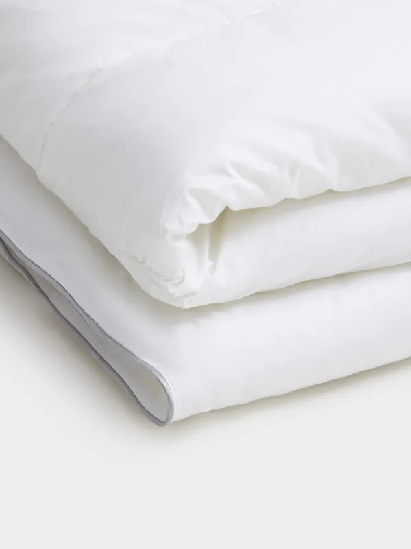 Көрпе, 200х220 см, мақта/микрофибра, ақ, күміс жиектері бар, Soft cotton, image-2