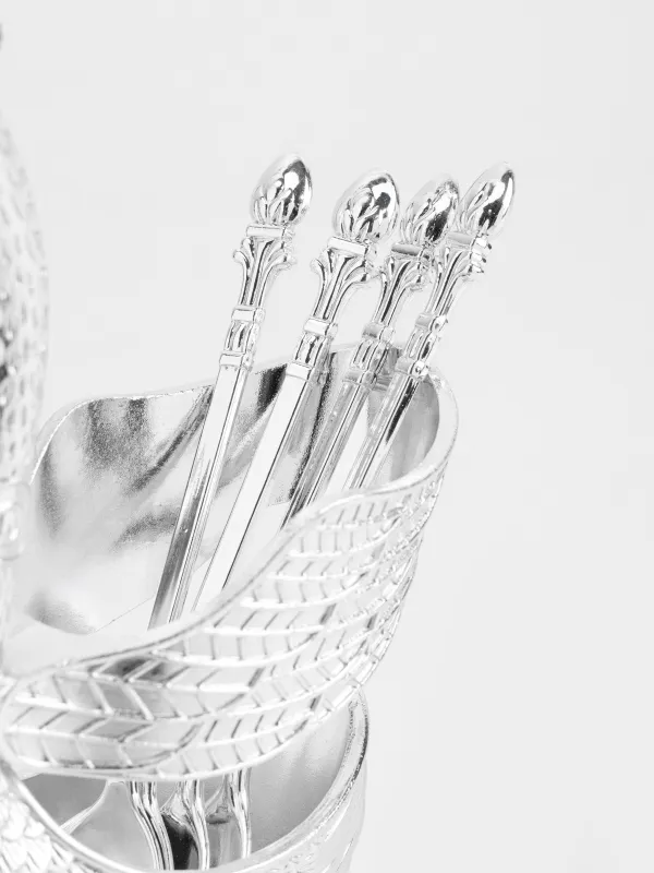 Десерт қасық, 12 см, 4 дана, тұғырда, болат, Аққу, Swan, image-3