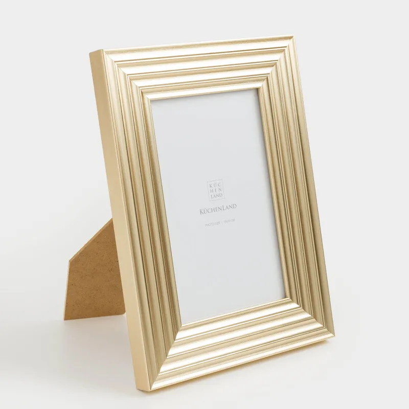 Фоторамка, 16х21 см, пластик/стекло, золотистая, Gallery