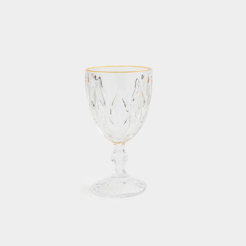 Бокал-кубок для вина, с золотистым кантом, Rhomb gold