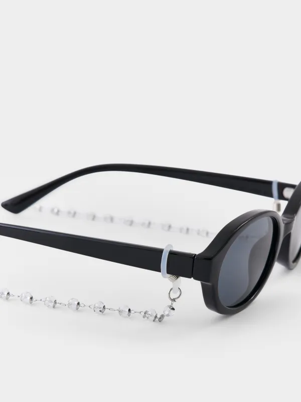 Цепочка для очков, 65 см, металл, серебристая, Бусины, Baroque, image-2